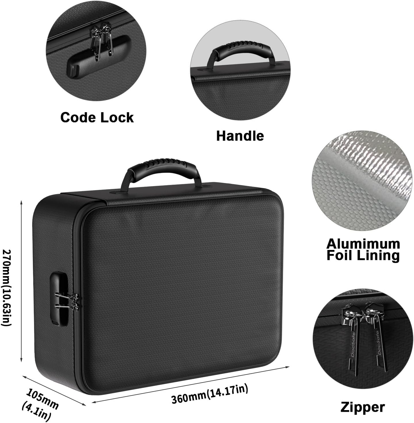 DocSafe 5200°F Document Organizer with Lock,Upgraded Heat Insulated Fireproof&Waterproof Box 8 Layers File Organizer,Portable Home Travel Safe Storage for Important Documents, Files and More