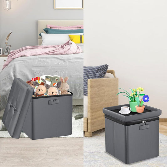 Fireproof Multifunctional Folding Storage Ottoman