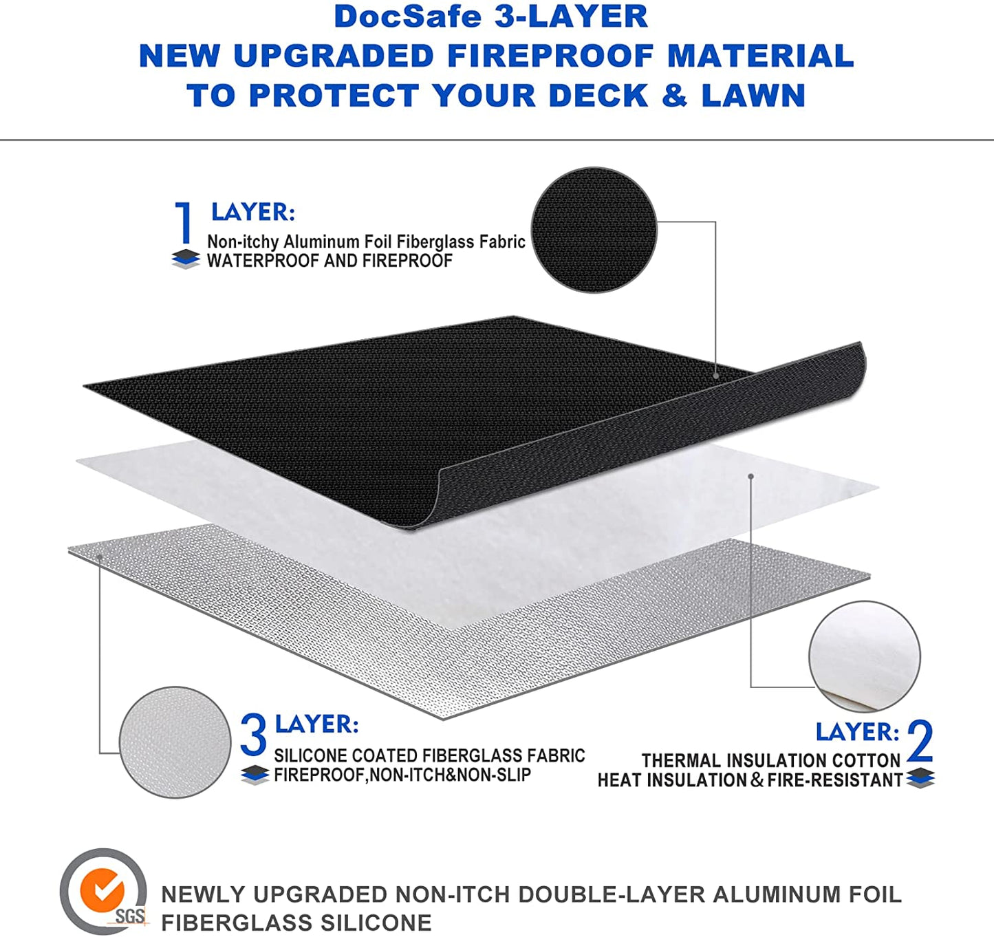 Large Fire Pit Mat Grill Mat