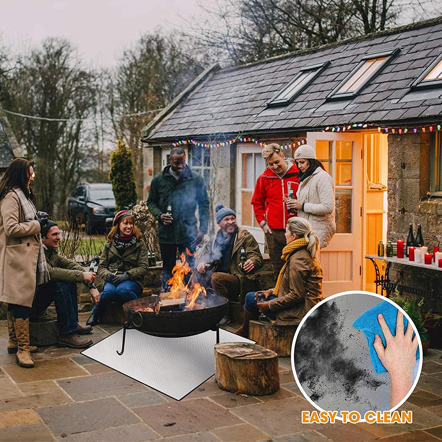 40" Square Fire Pit Mat Grill Mat