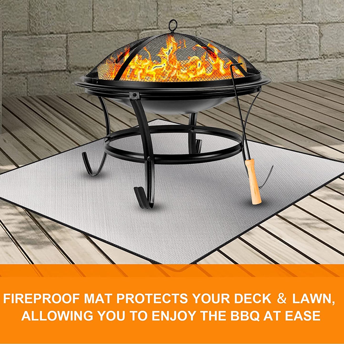 40" Square Fire Pit Mat Grill Mat