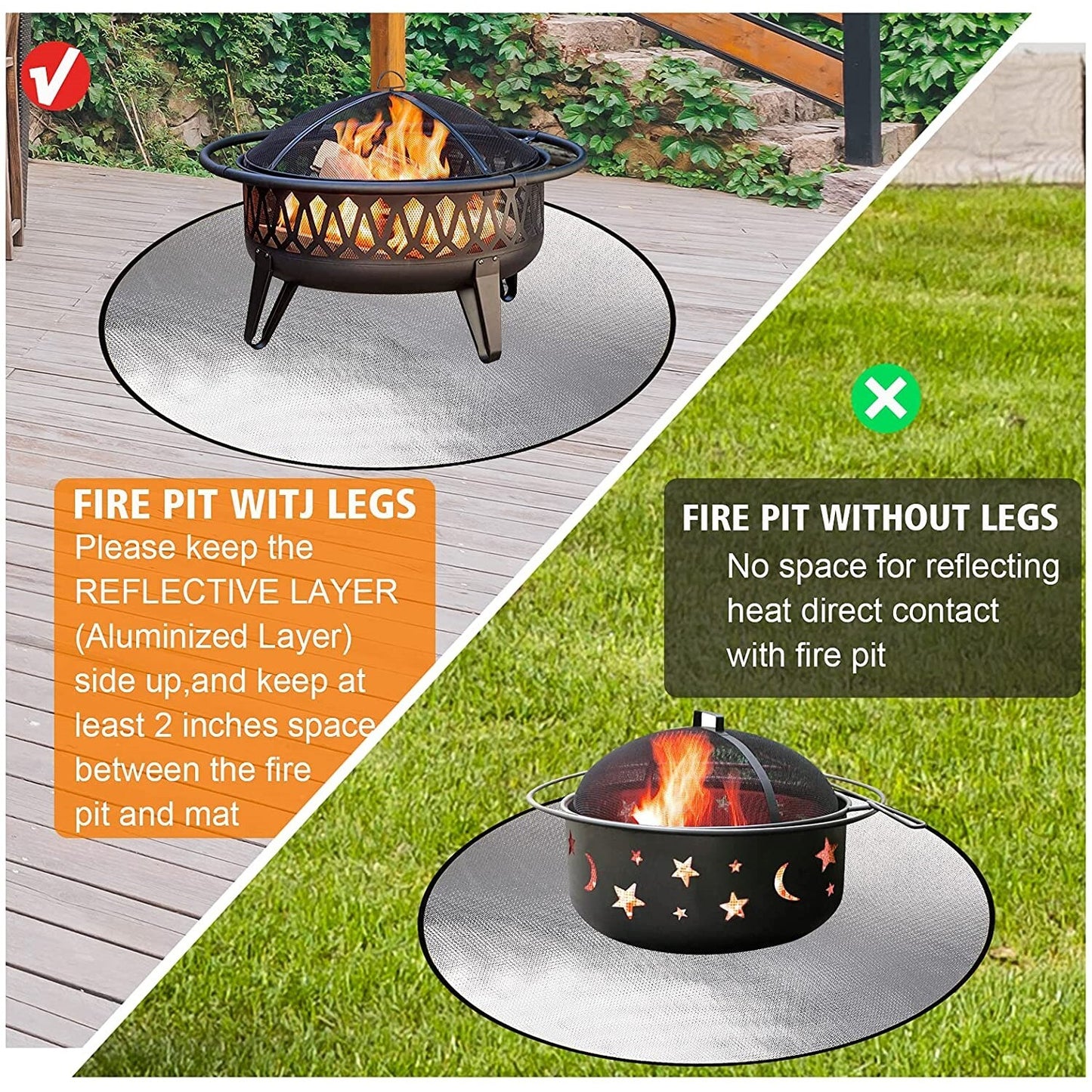 36" Diameter Round Fireproof Mat