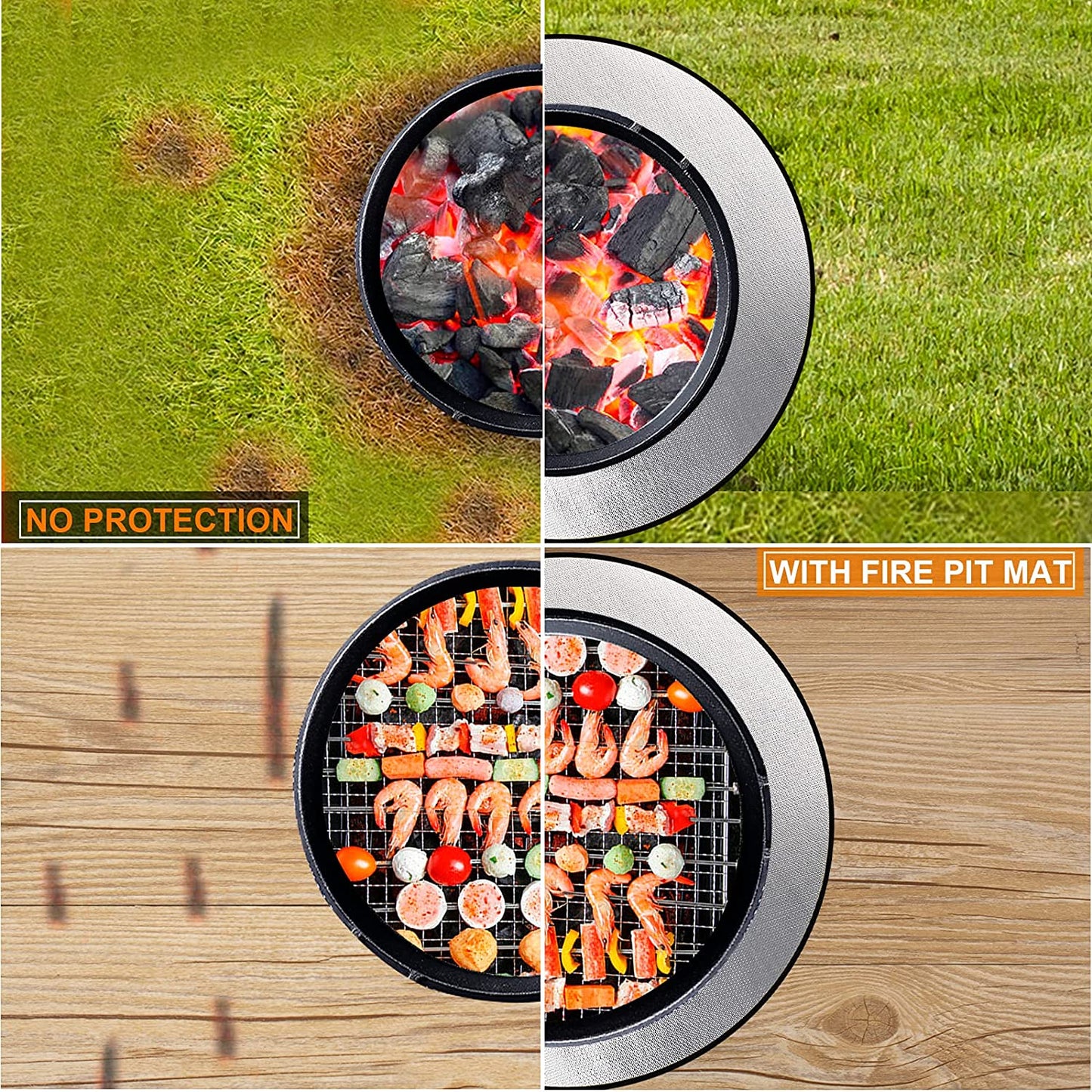 36" Diameter Round Fireproof Mat