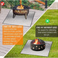 DocSafe 40" Square Fire Pit Mat,Upgraded 4-Layer Under Grill Mat Deck Patio Protect Mat,Fireproof Mat Fire Pit Pad for Outdoor Wood Burning Fire Pit and BBQ Smoker,Reusable＆Waterproof,Black＆Silver