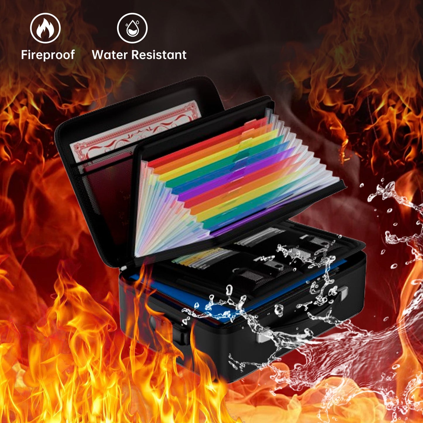 EVA Hard 12 Pages A4 Color Accordion Document Bag