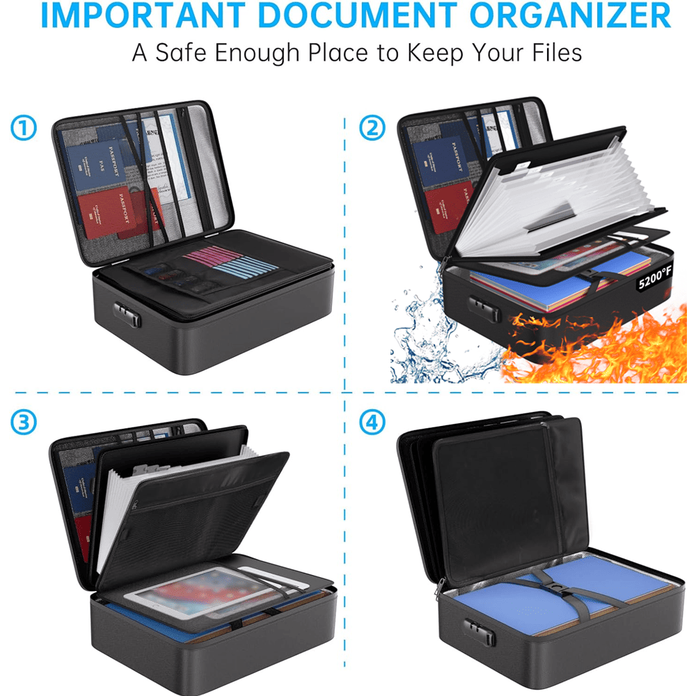 File Organizer Bag with 13 Pocket Accordion File Folder