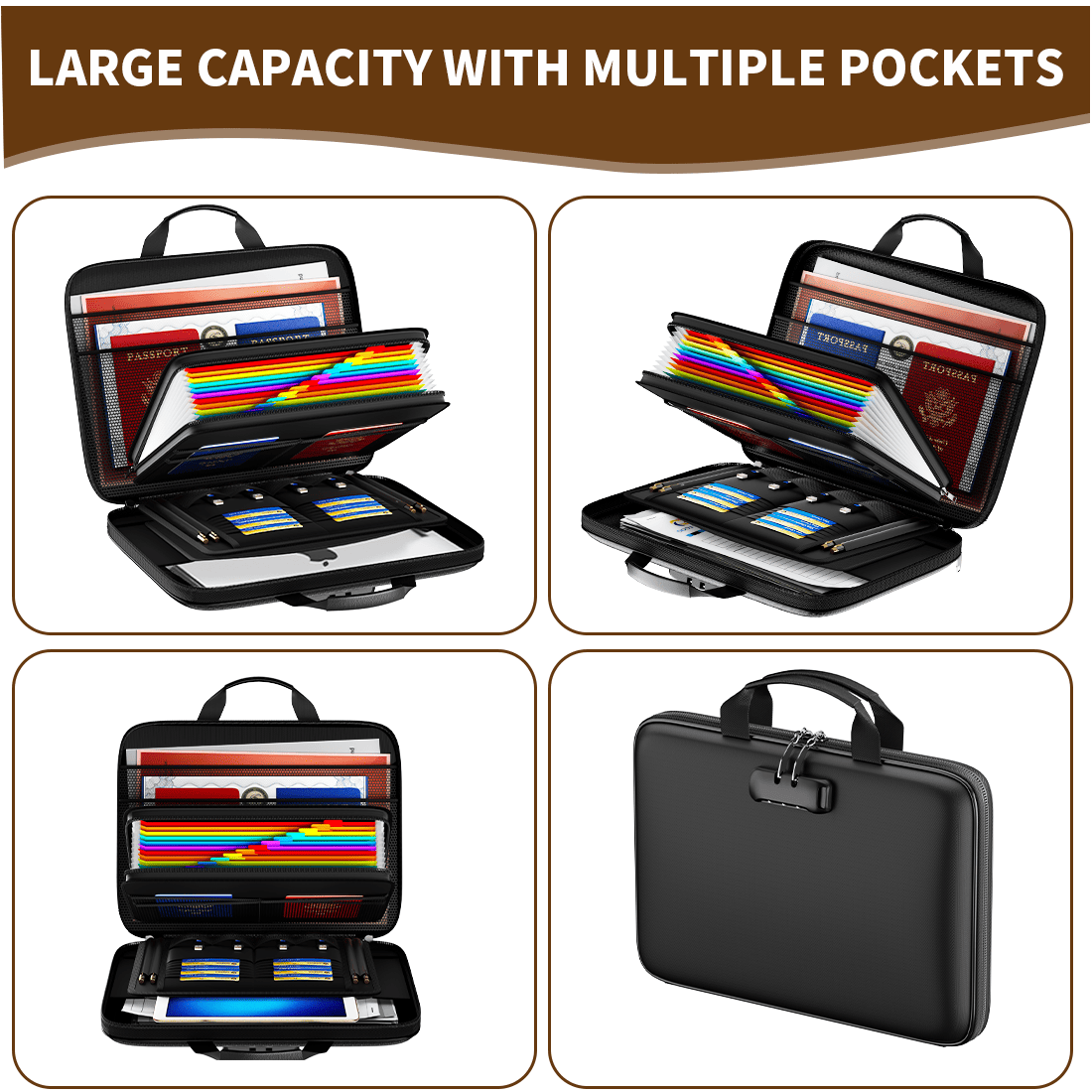 Multifunctional 12-page Hard EVA Color Accordion Folder