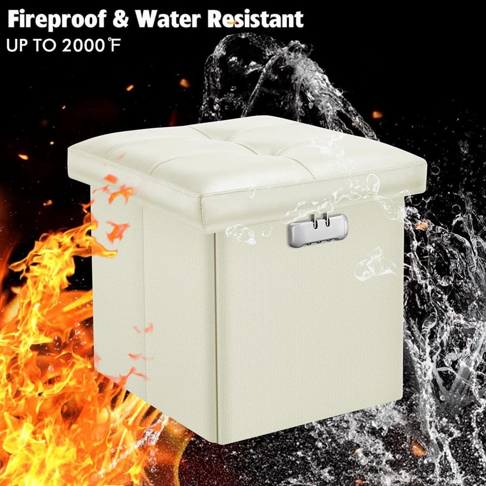 Fireproof Multifunctional Folding Storage Ottoman