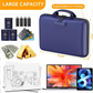 DocSafe Fireproof File Organizer with Lock, Hard-Shell Case Fireproof Document Box with 13 Pocket Accordion File Folder, Portable Home Office Travel Safe Storage for Important Documents Laptop Blue