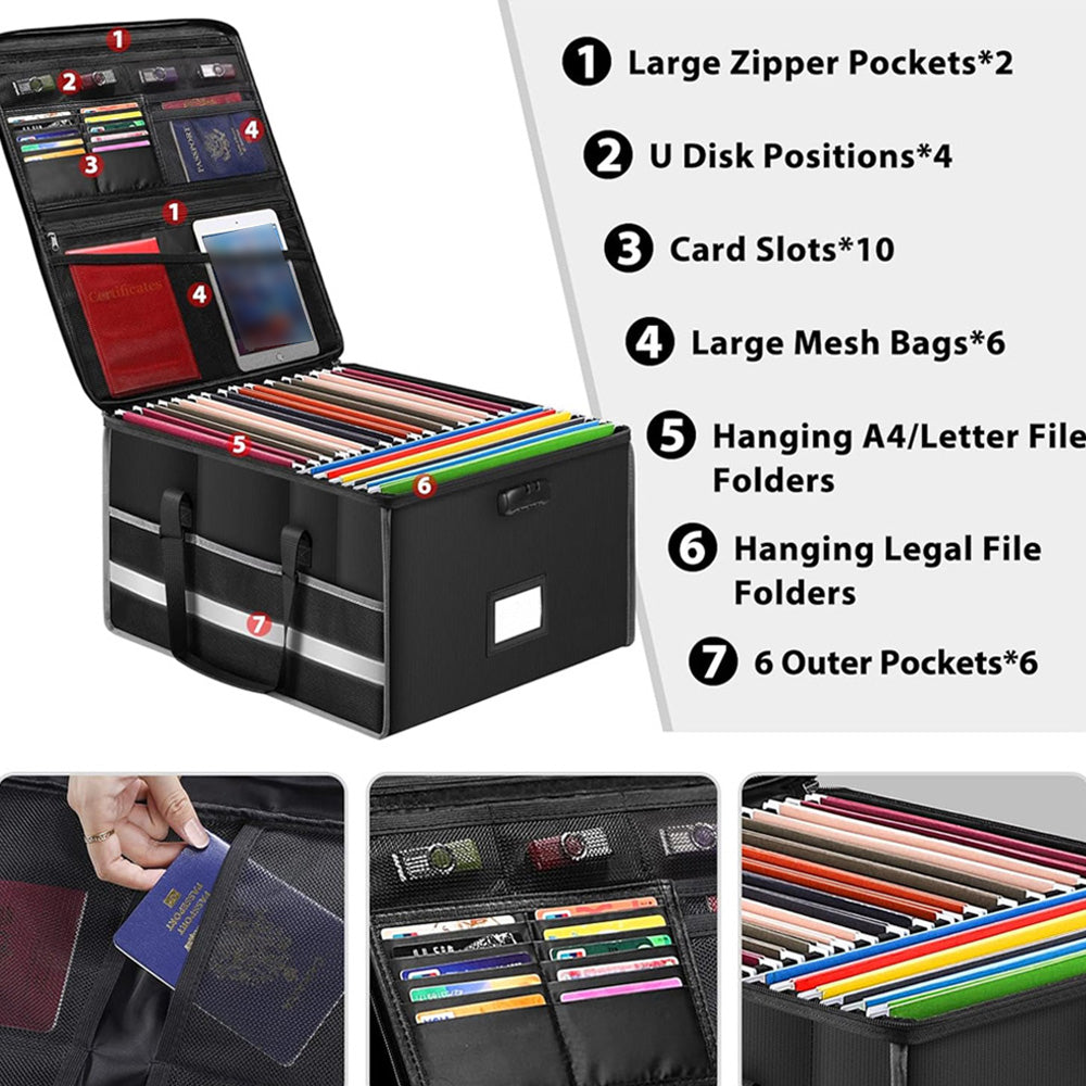 Widened Fireproof Foldable Document Box