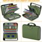 DocSafe Fireproof File Organizer with Lock, Hard-Shell Case Fireproof Document Box with 13 Pocket Accordion File Folder, Portable Home Office Travel Safe Storage for Important Documents Laptop Green