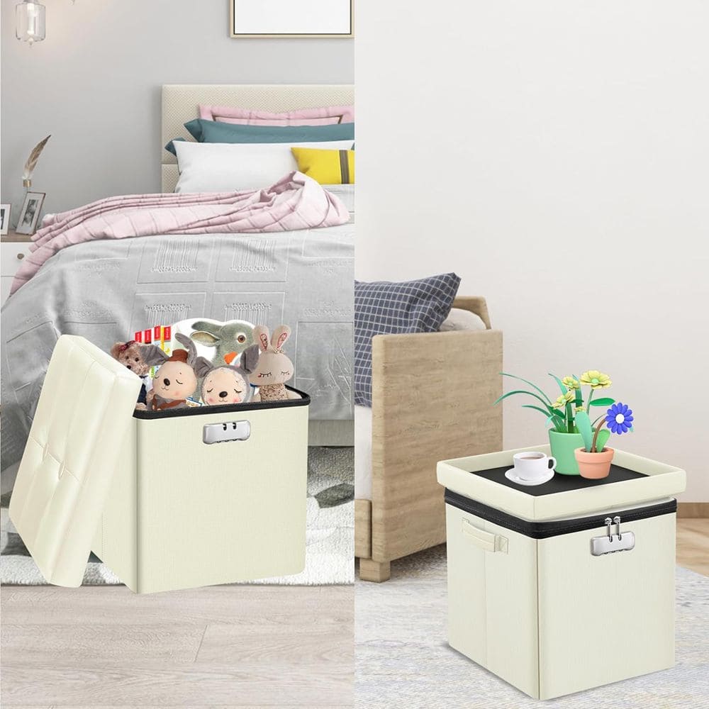Fireproof Multifunctional Folding Storage Ottoman