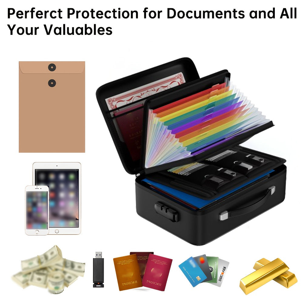 EVA Hard 12 Pages A4 Color Accordion Document Bag