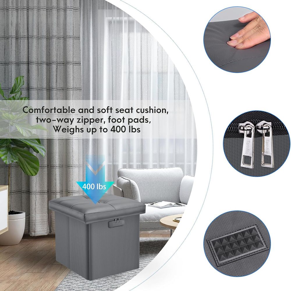 Fireproof Multifunctional Folding Storage Ottoman