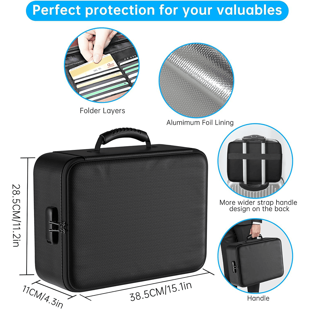Aluminum Foil Black Document Storage Bag