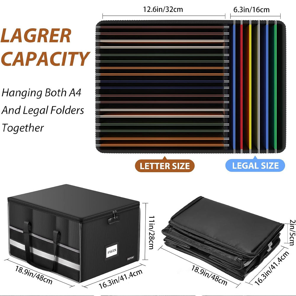 Widened Fireproof Foldable Document Box