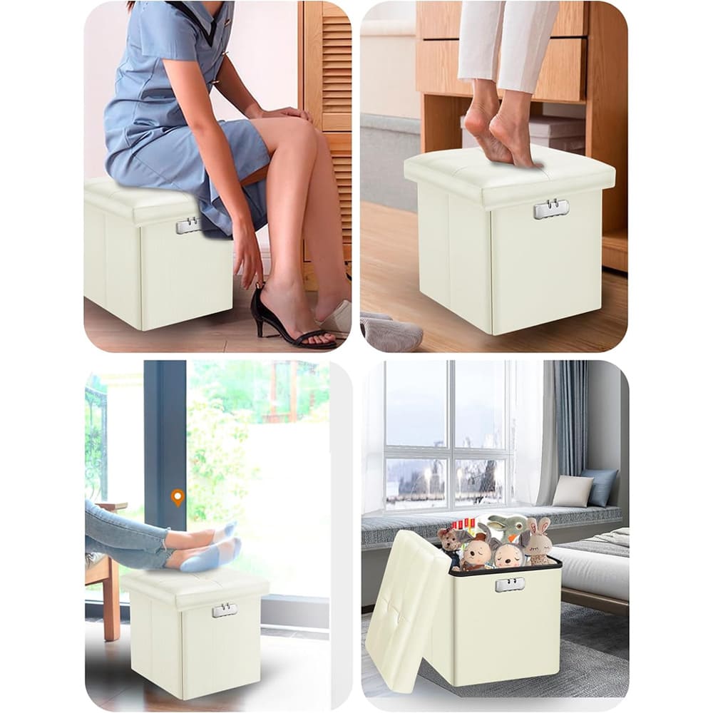 Fireproof Multifunctional Folding Storage Ottoman