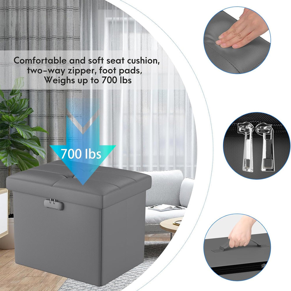 Fireproof Multifunctional Folding Storage Ottoman