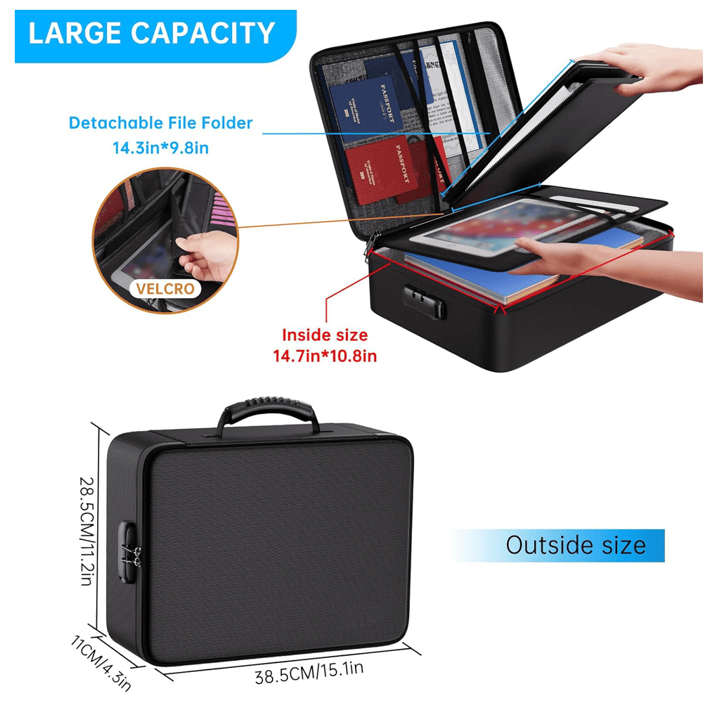 File Organizer Bag with 13 Pocket Accordion File Folder