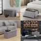 Gray Fireproof Storage Ottoman Bench Folding Bench with Lock