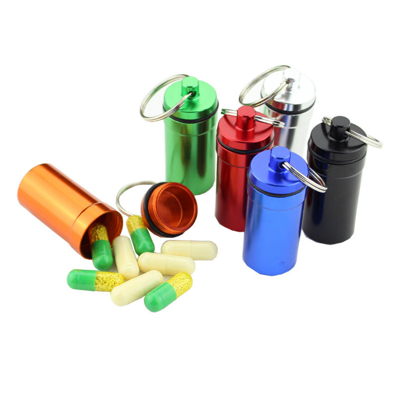 Outdoor portable sealed aluminum pill bottle