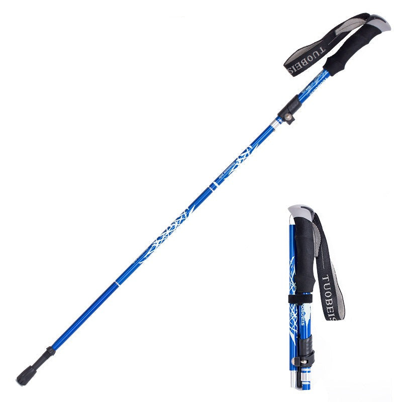 Aluminum alloy lightweight telescopic folding hiking poles