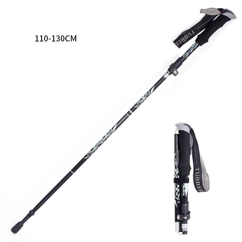 Aluminum alloy lightweight telescopic folding hiking poles