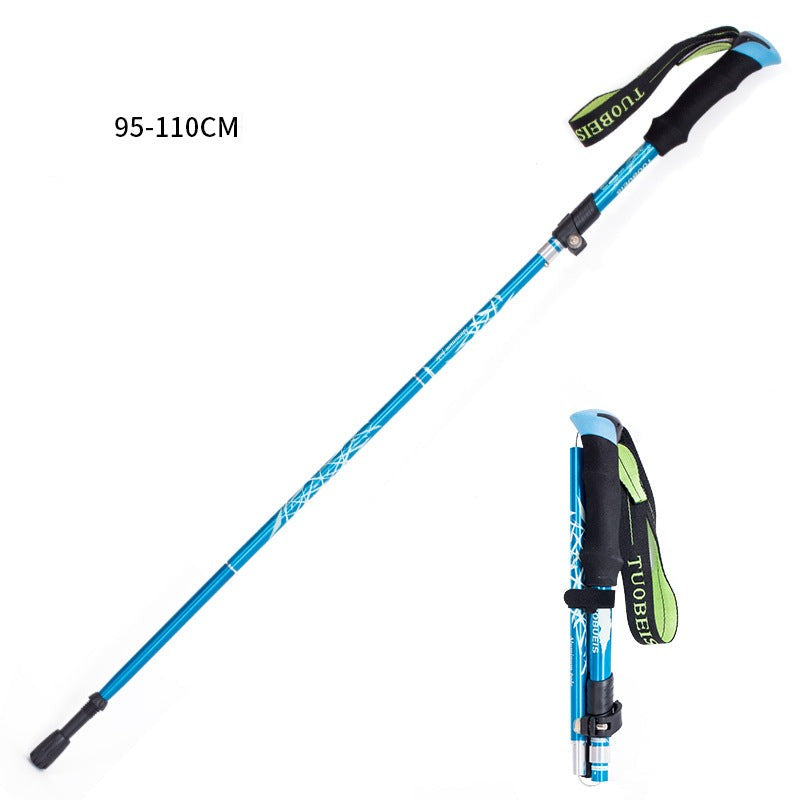 Aluminum alloy lightweight telescopic folding hiking poles