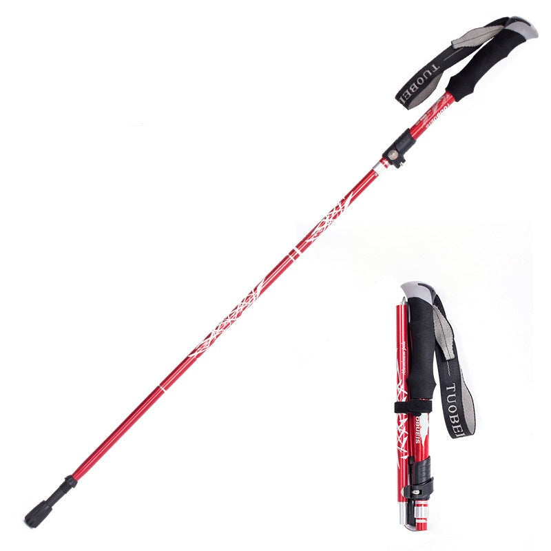 Aluminum alloy lightweight telescopic folding hiking poles