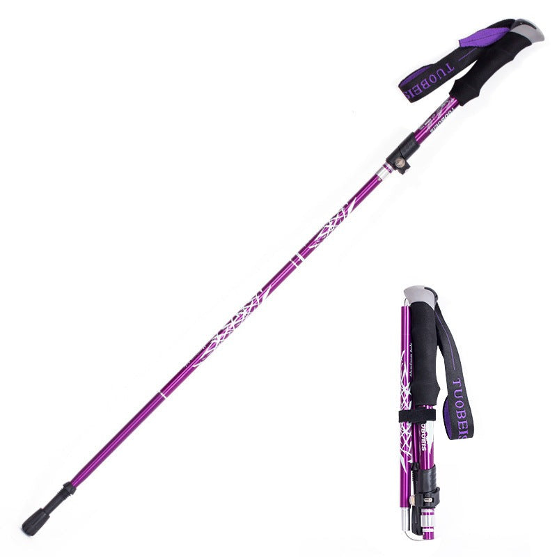 Aluminum alloy lightweight telescopic folding hiking poles