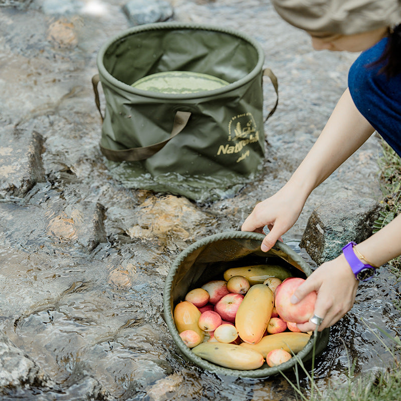 Foldable outdoor travel round bucket