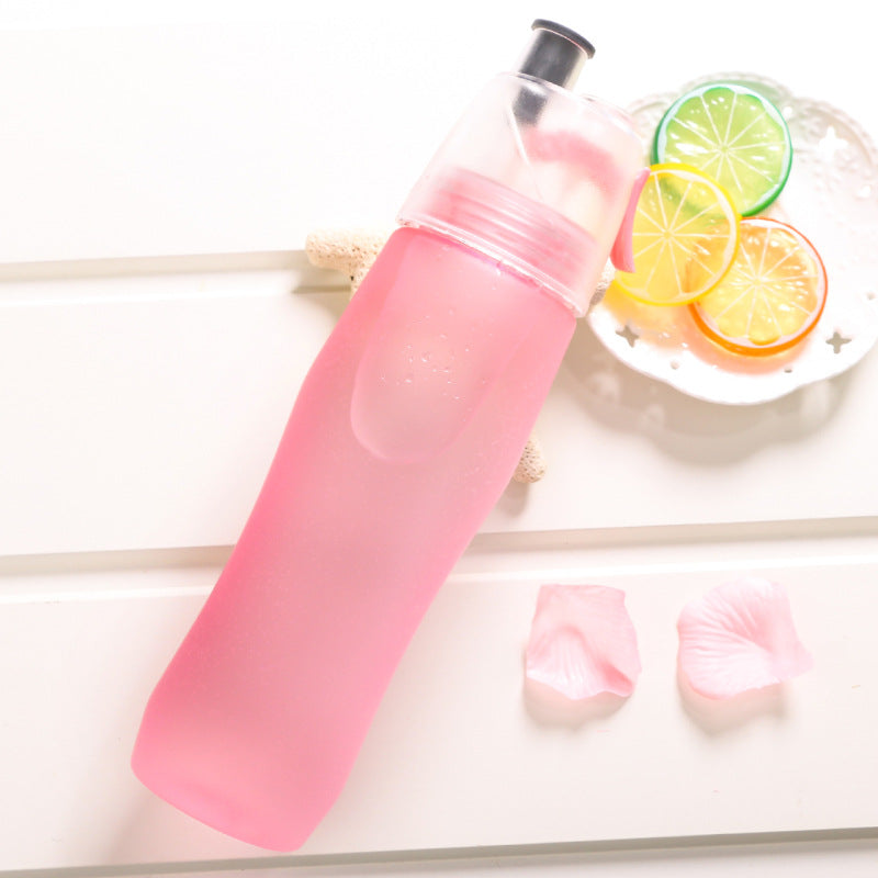 Summer new portable outdoor frosted spray water cup