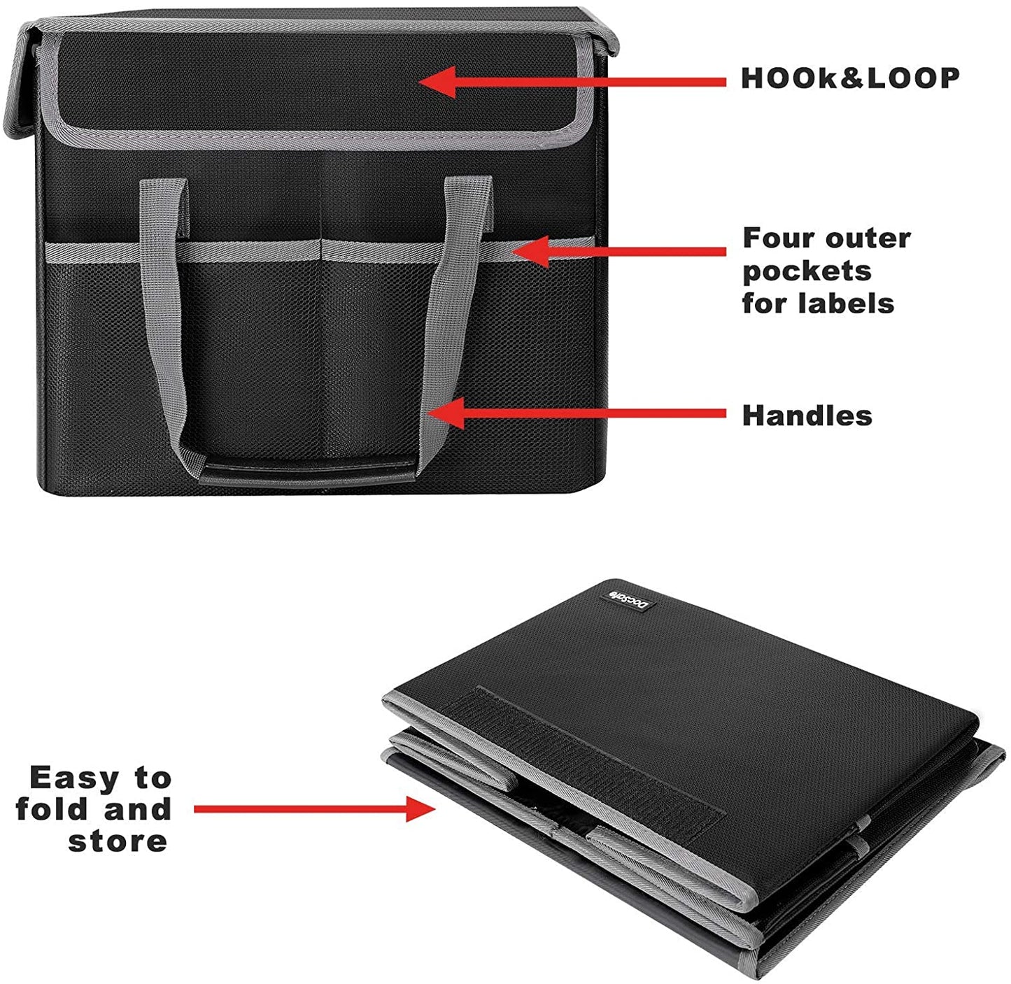 DocSafe File Box Fireproof File Storage Organizer Box with Lid