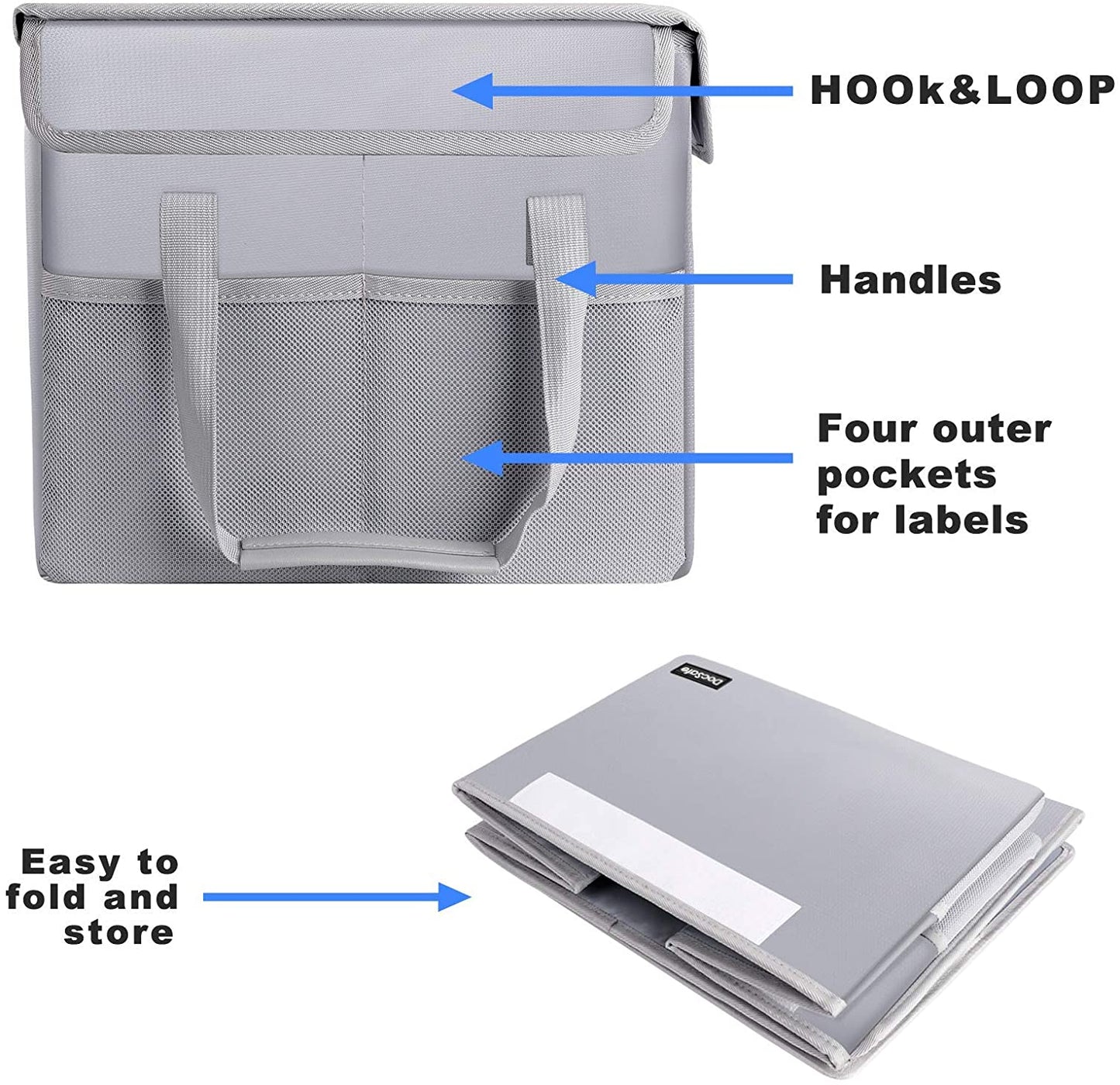 DocSafe File Box Fireproof File Storage Organizer Box with Lid