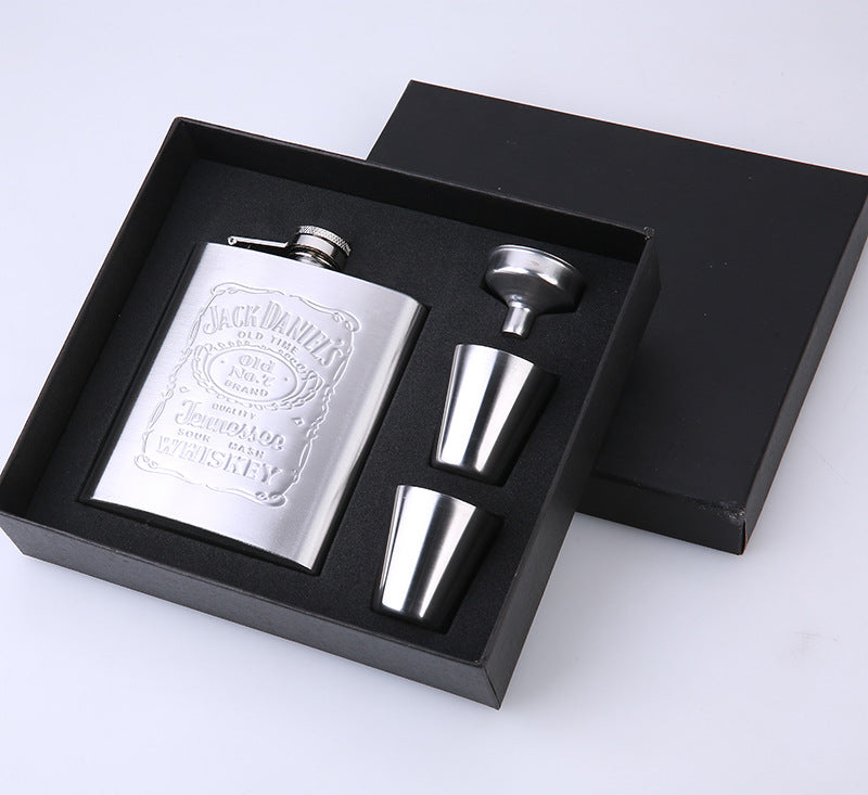 Portable stainless steel 7oz decanter