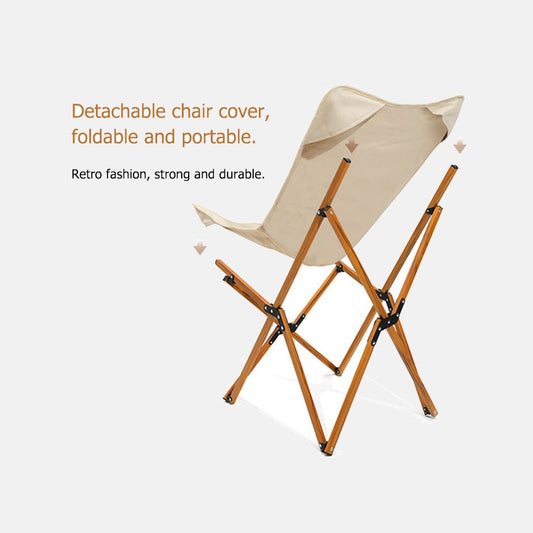 Portable folding outdoor camping aluminum alloy wooden beach chair JOOFIRE