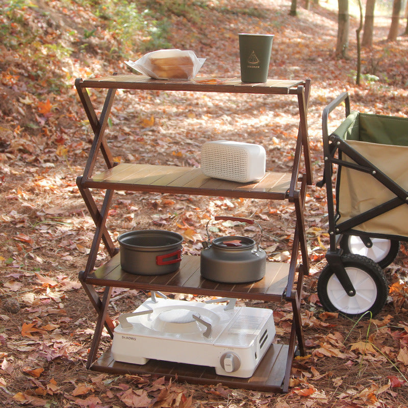 Outdoor camping portable shelves