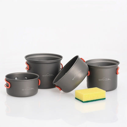 Camping mini portable cookware four-piece set