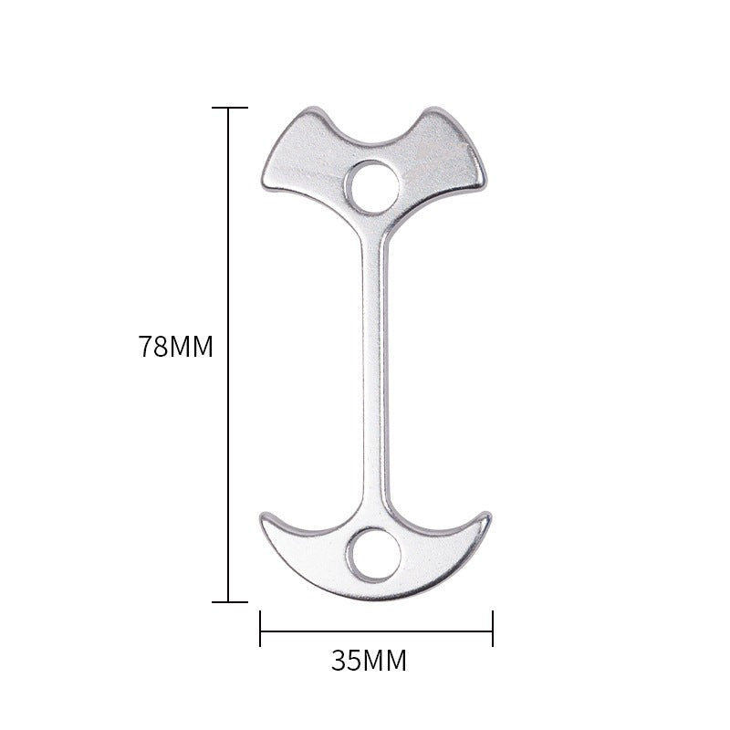 Extended camping tent fishbone ground pegs