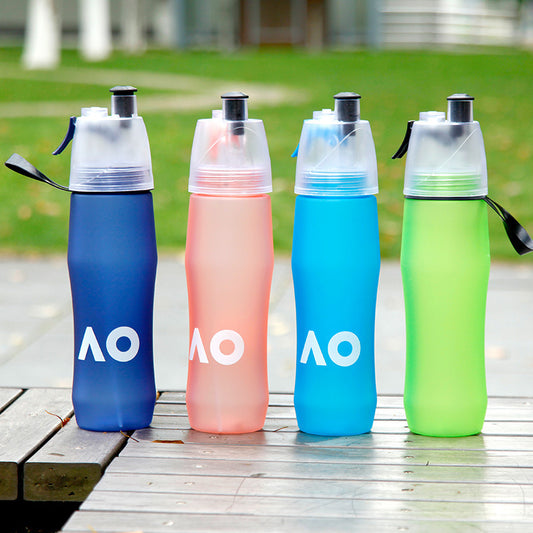 Summer new portable outdoor frosted spray water cup