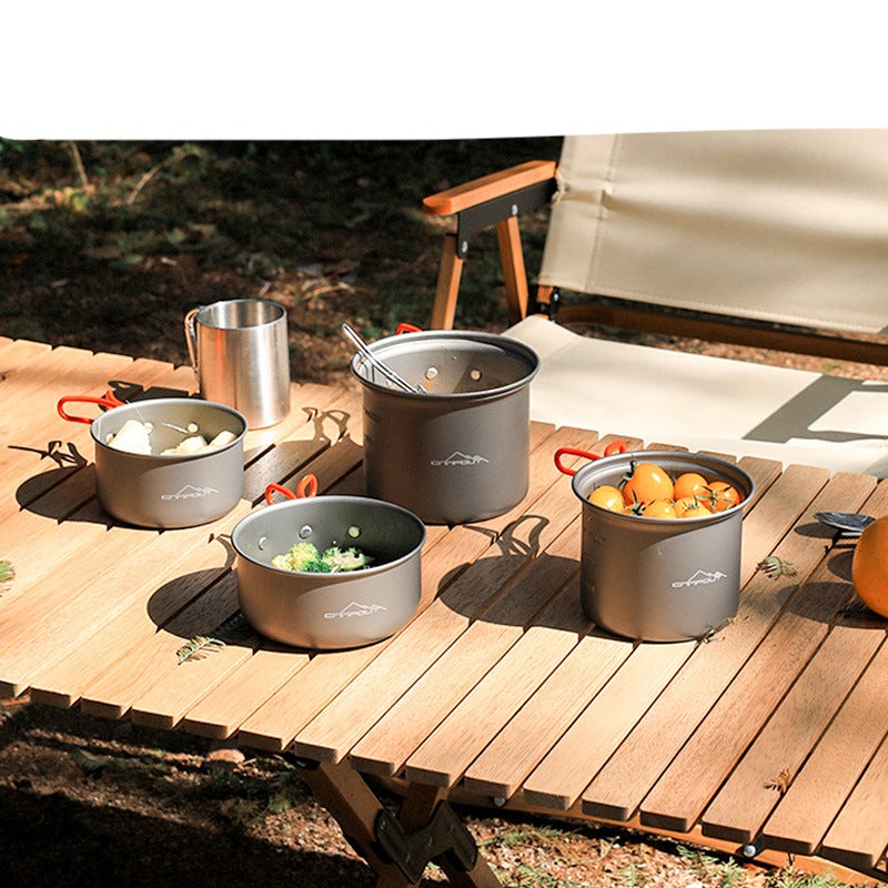 Camping mini portable cookware four-piece set