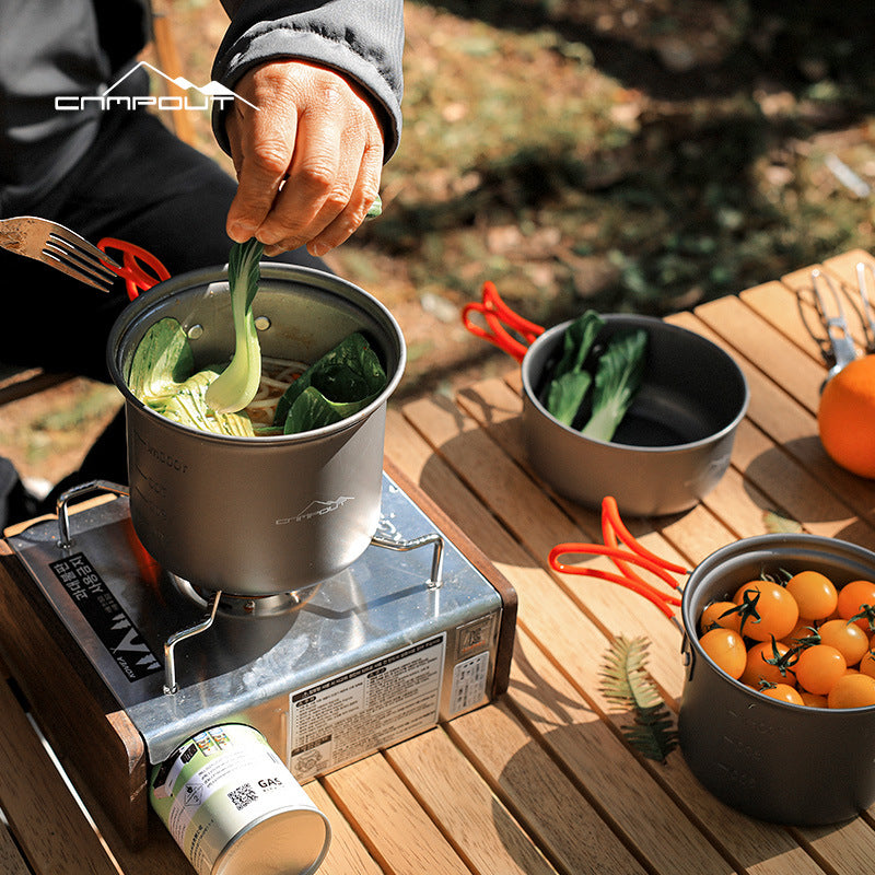 Camping mini portable cookware four-piece set