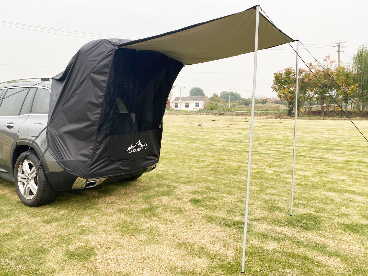 Outdoor self-drive barbecue camping car rear extension tent